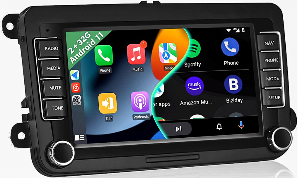 AZOM MX4 Multimedia Bilstereo | <strong>VW SKODA SEAT</strong> | 7" IPS HD | Android | DAB+ | GPS | 2DIN