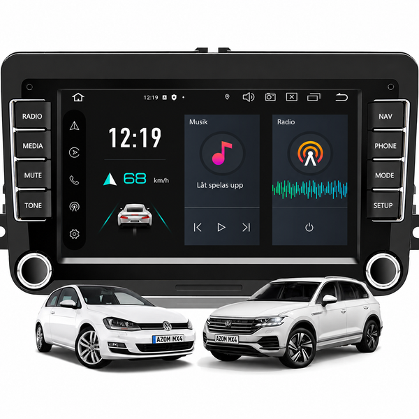 AZOM MX4 Multimedia Bilstereo (STORSÄLJARE) | VW SKODA SEAT | 7" IPS HD | Android | GPS |