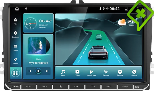 AZOM MX4 PLUS Multimedia Bilstereo | <strong>VW SKODA SEAT | 9″ QLED HD 1280 * 720 | Android | OCTA CORE 2ghz | </strong> DAB+ | GPS |
