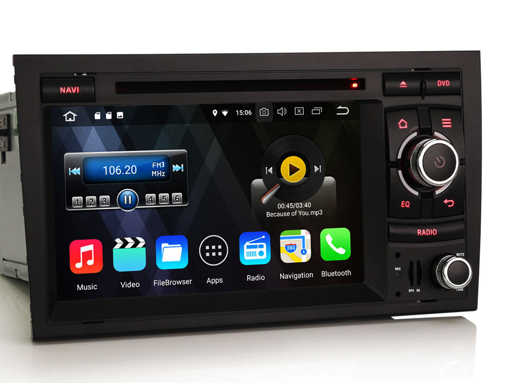 AZOM RFX Multimedia Bilstereo | <strong>AUDI A4 S4 RS4 2000 - 2008</strong> | 7" IPS HD | Android | DAB+ | GPS | 2DIN